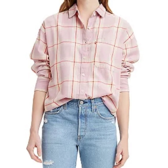 Levi’s Button-up Shirt Women's Levi's® Henri Flannel
LESLIE PLAID LILAC XXL - Picture 2 of 7